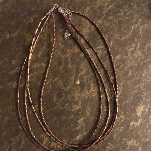 Beaded bronze necklace
